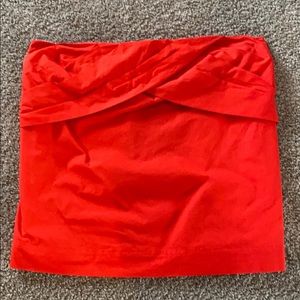 JCrew red strapless top size 8